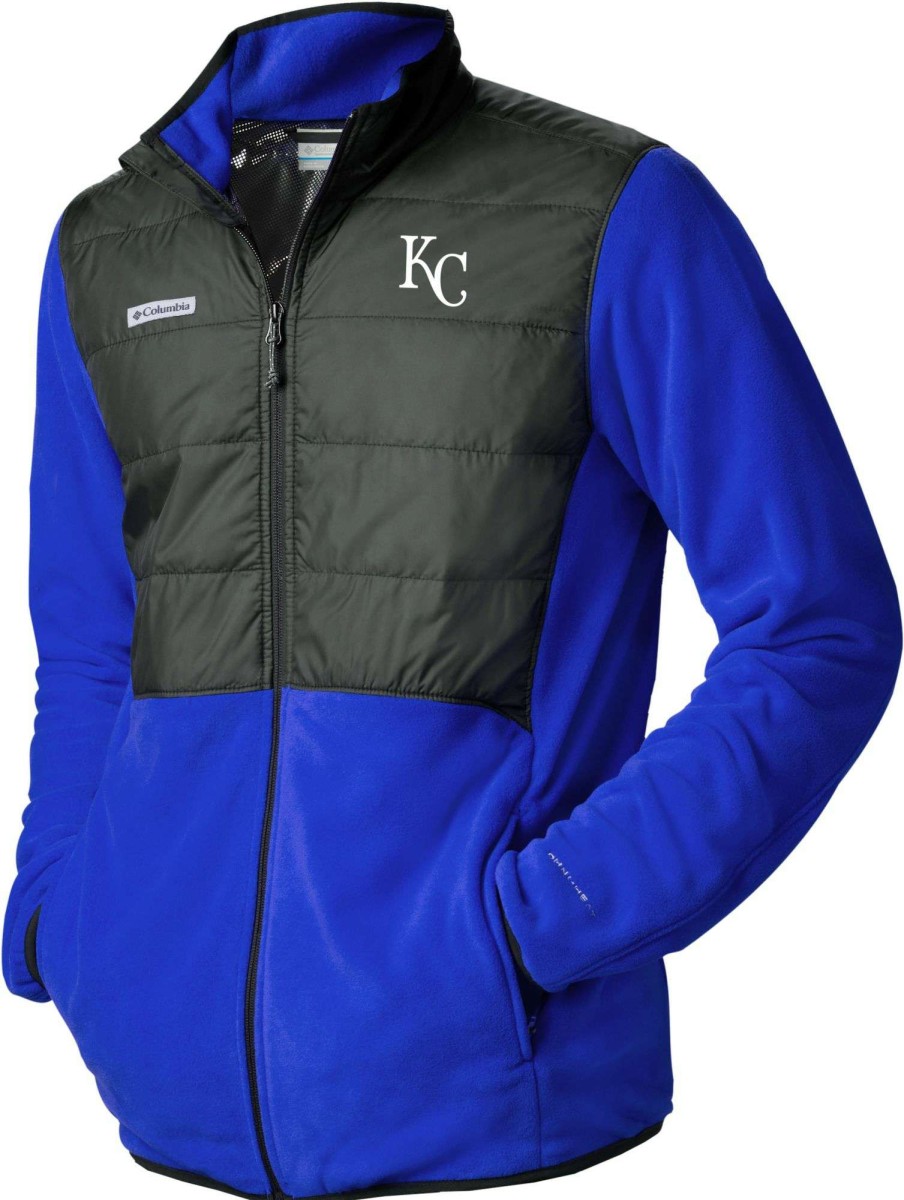 Jackets * | Columbia Men'S Kansas City Royals Blue Full-Zip Fleece Jacket