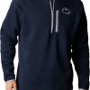 Jackets * | Columbia Men'S Penn State Nittany Lions Navy Clg Canyon Point Sweater Fleece 1/2 Zip