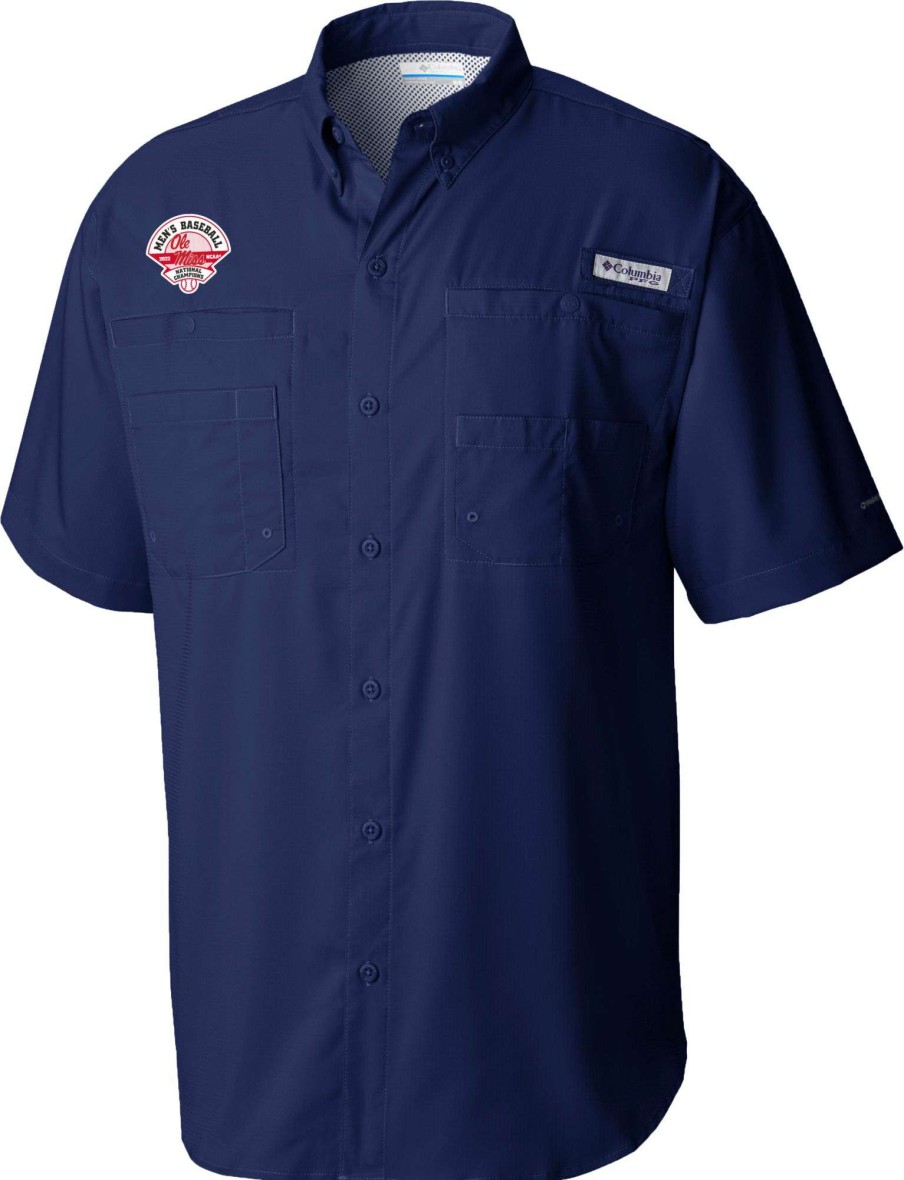 Shirts * | Columbia Men'S Ole Miss Rebels 2022 Ncaa Baseball Men'S College World Series Champions Tamiami Button Down Shirt