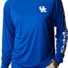 Shirts * | Columbia Men'S Kentucky Wildcats Blue Terminal Tackle Long Sleeve T-Shirt