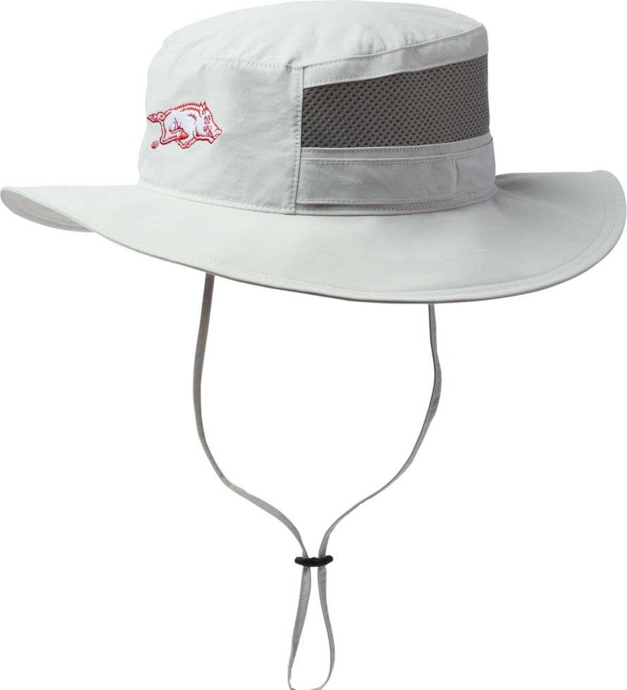 Hats * | Columbia Men'S Arkansas Razorbacks Grey Bora Bora Booney Hat