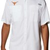 Shirts * | Columbia Men'S Texas Longhorns Tamiami Performance White Shirt