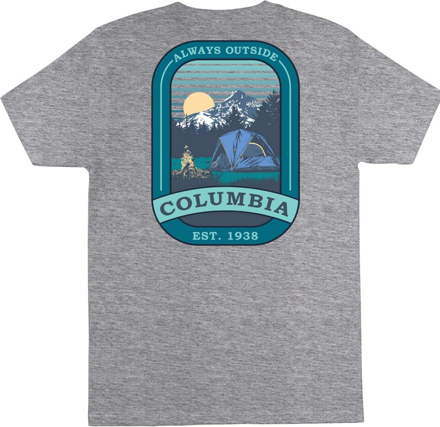 Shirts * | Columbia Mens' Delphic Graphic T-Shirt Grey Heather