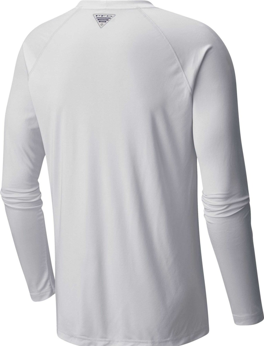 Shirts * | Columbia Men'S Virginia Cavaliers White Terminal Tackle Long Sleeve T-Shirt