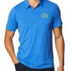 Shirts * | Columbia Men'S Florida Gators Blue Tech Trail Polo