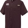 Shirts * | Columbia Men'S Mississippi State Bulldogs Maroon Tamiami Short Sleeve Performance Shirt