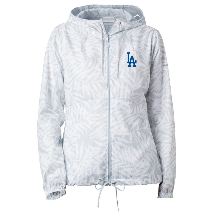 Sweatshirts * | Columbia Women'S Los Angeles Dodgers White Flash Forward Hoodie