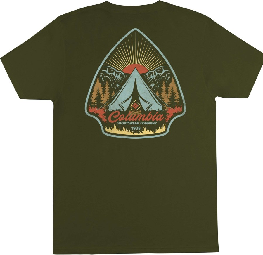 Shirts * | Columbia Men'S Camper Graphic Short Sleeve T-Shirt Surplus Green