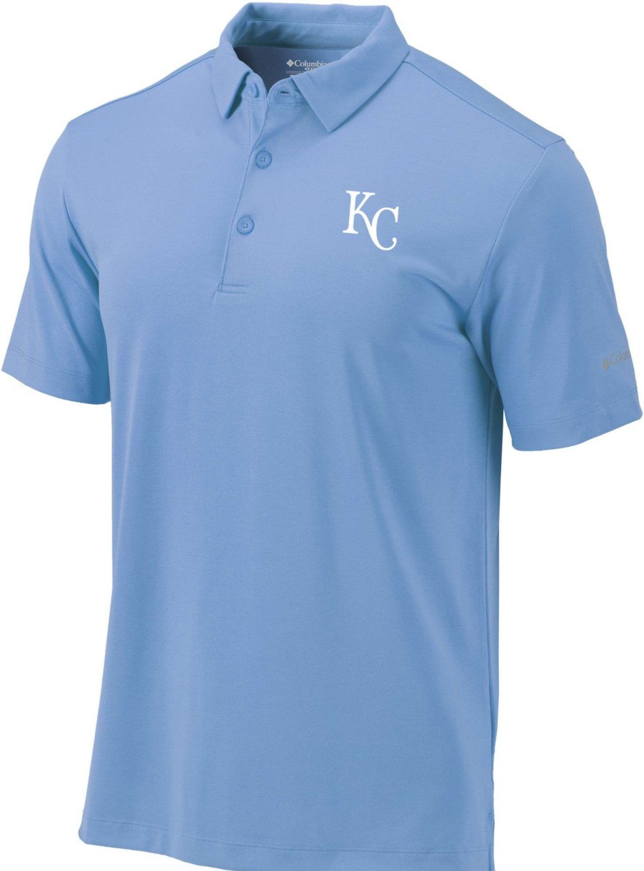 Shirts * | Columbia Men'S Kansas City Royals White Drive Performance Polo