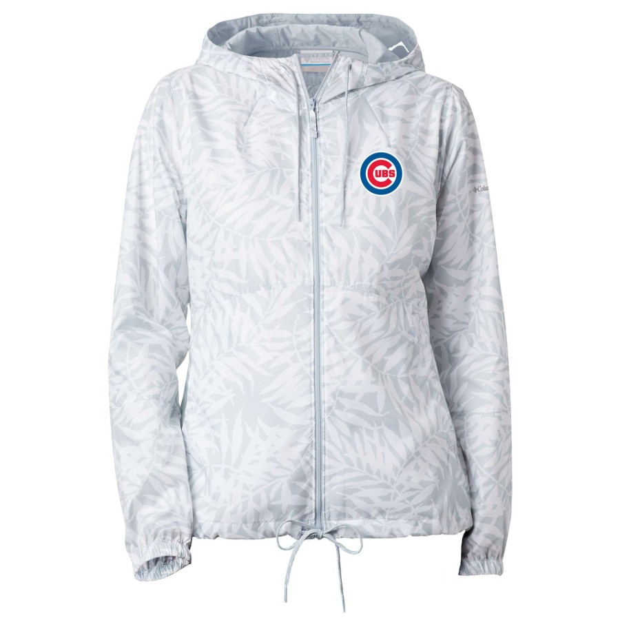 Sweatshirts * | Columbia Women'S Chicago Cubs White Flash Forward Hoodie