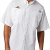 Shirts * | Columbia Men'S Georgia Bulldogs Tamiami Performance White Shirt