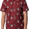 Shirts * | Columbia Men'S Florida State Seminoles Garnet Super Slack Button Down Shirt