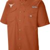 Shirts * | Columbia Men'S Texas Longhorns Burnt Orange Tamiami Button Down Shirt