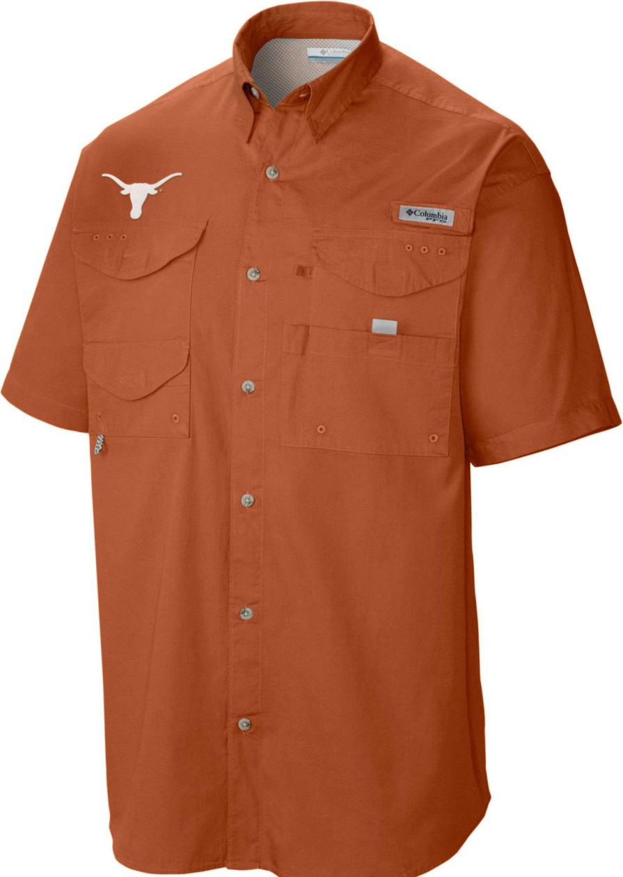 Shirts * | Columbia Men'S Texas Longhorns Burnt Orange Tamiami Button Down Shirt