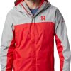 Jackets * | Columbia Men'S Nebraska Cornhuskers Grey/Scarlet Glennaker Storm Jacket