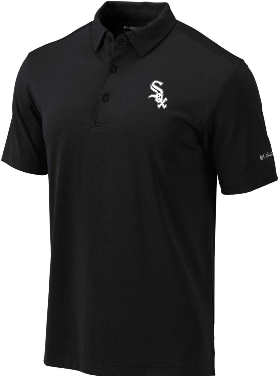 Shirts * | Columbia Men'S Chicago White Sox Black Drive Performance Polo