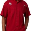 Shirts * | Columbia Men'S Oklahoma Sooners Crimson Tamiami Performance Shirt