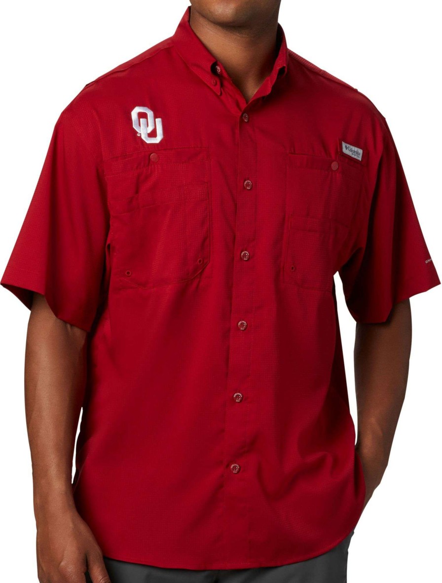 Shirts * | Columbia Men'S Oklahoma Sooners Crimson Tamiami Performance Shirt