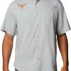 Shirts * | Columbia Men'S Texas Longhorns Grey Tamiami Performance Shirt