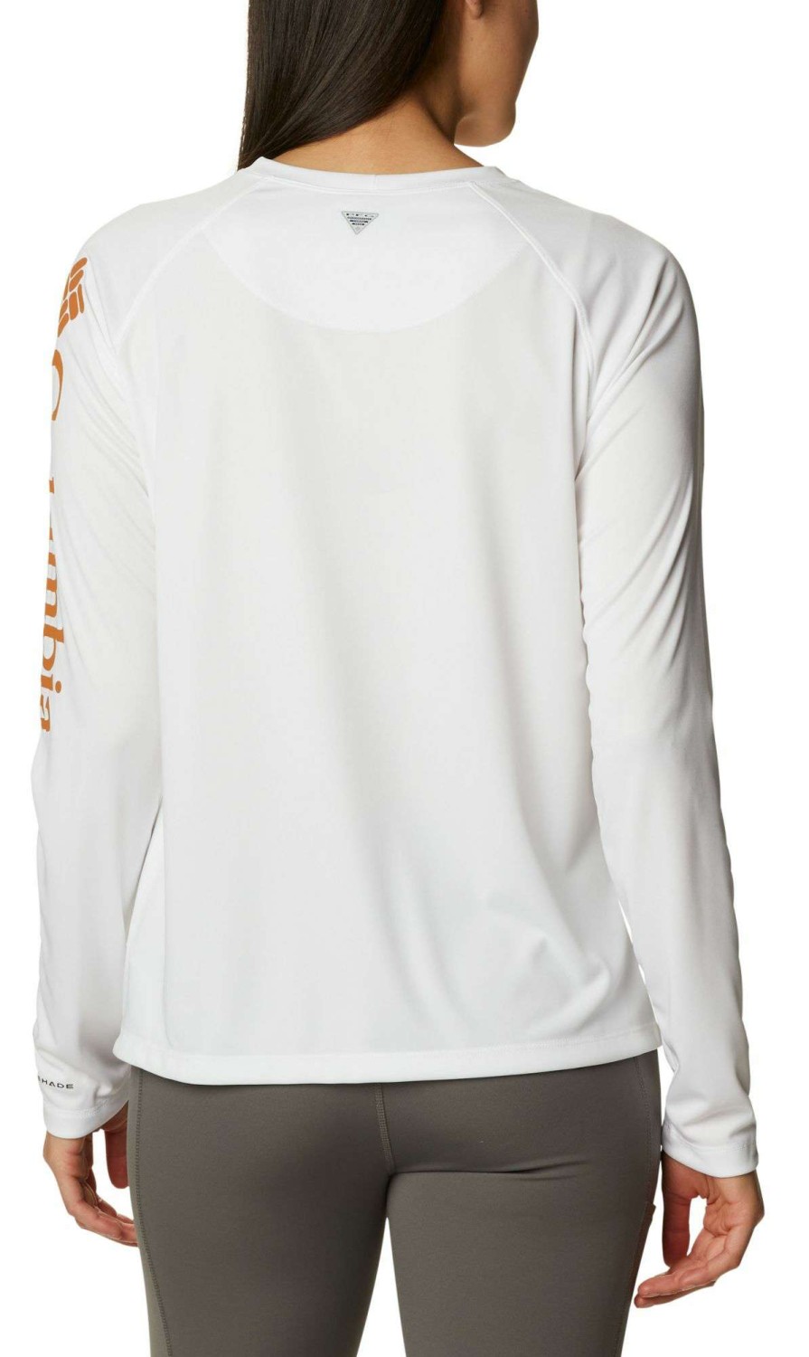 Shirts * | Columbia Women'S Texas Longhorns White Tidal Long Sleeve T-Shirt