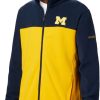 Jackets * | Columbia Men'S Michigan Wolverines Blue Flanker Full-Zip Fleece Jacket