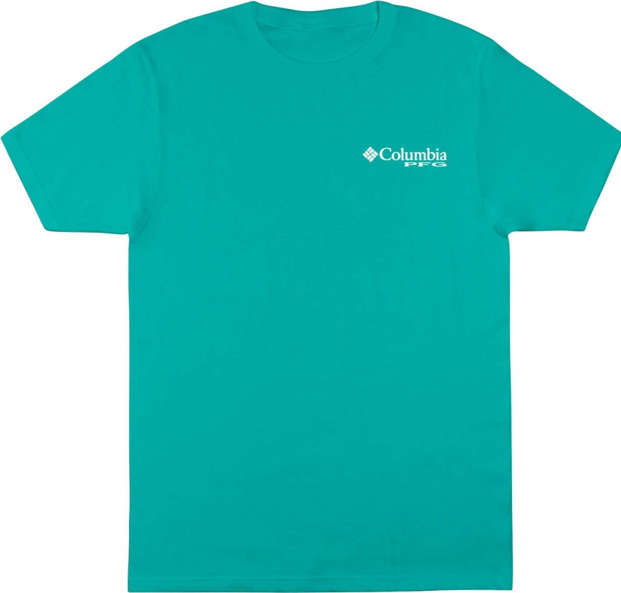 Shirts * | Columbia Men'S Finny Short Sleeve Graphic T-Shirt Bright Aqua