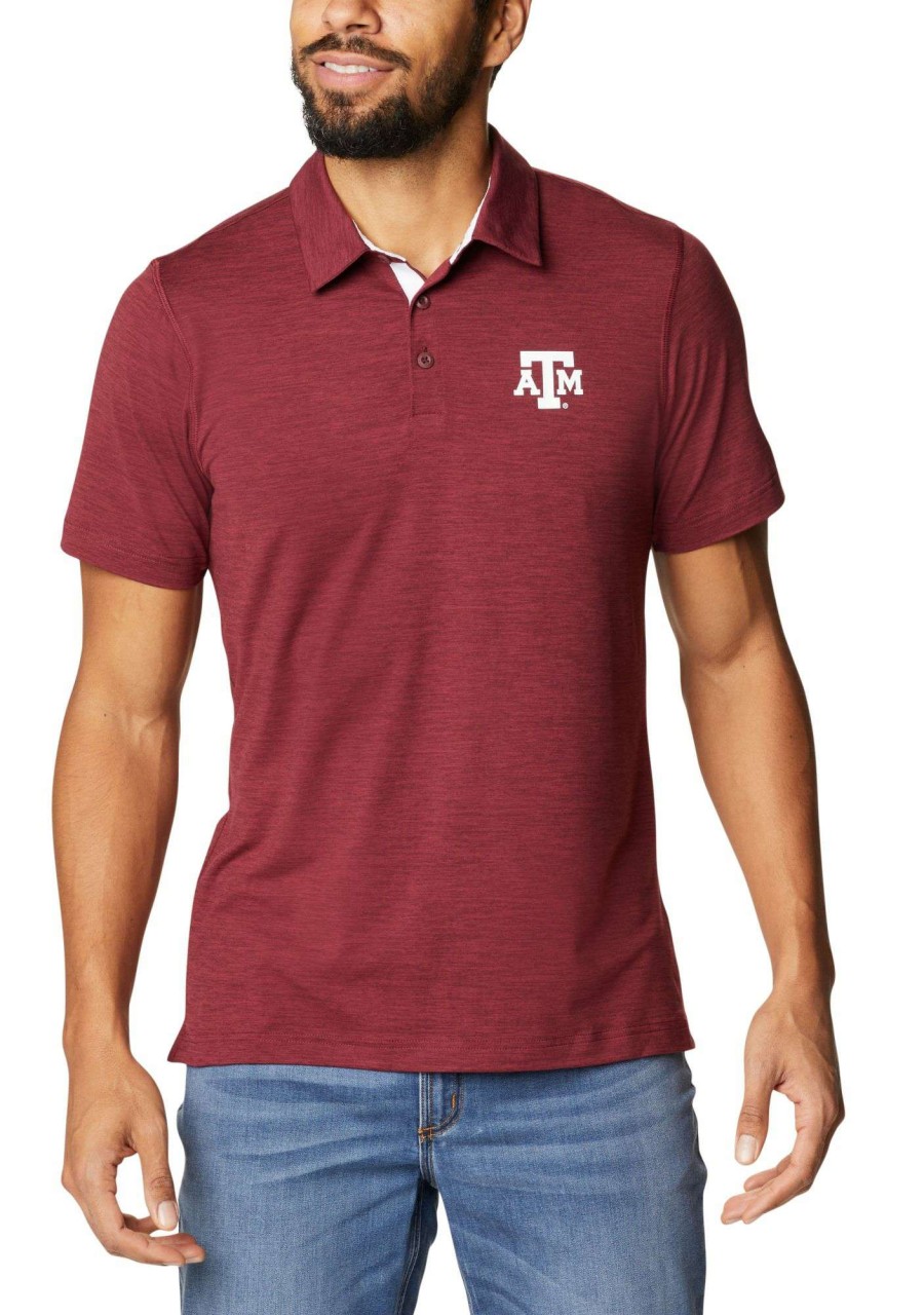 Shirts * | Columbia Men'S Texas A&M Aggies Maroon Tech Trail Polo