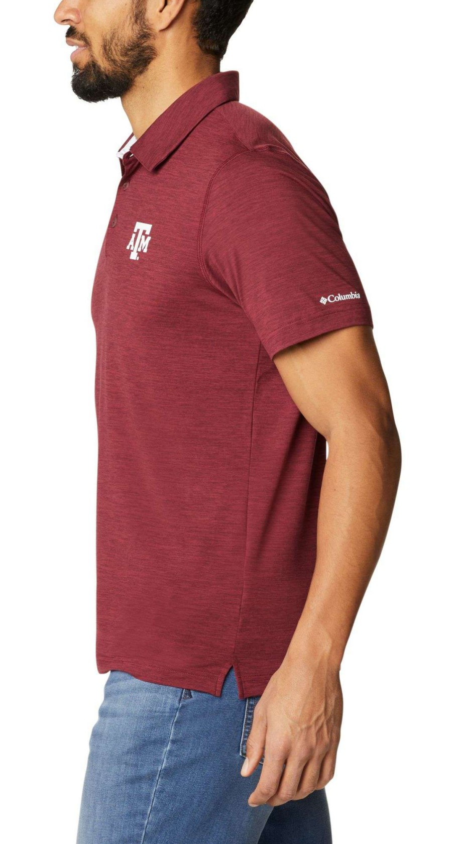 Shirts * | Columbia Men'S Texas A&M Aggies Maroon Tech Trail Polo