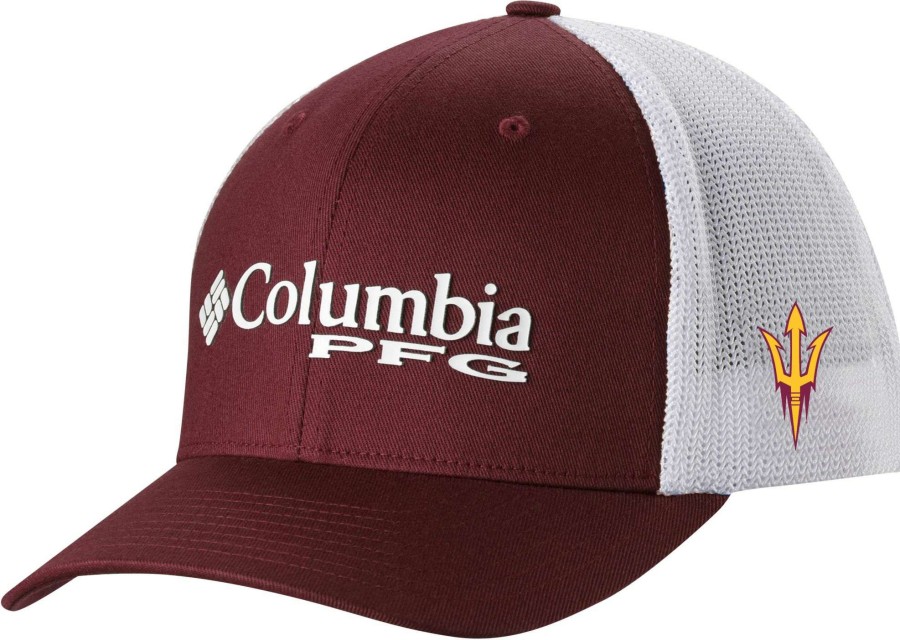 Hats * | Columbia Men'S Arizona State Sun Devils Maroon Pfg Adjustable Hat