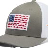 Hats * | Columbia Men'S Texas Longhorns Gray Perfomance Fishing Gear Flexfit Hat