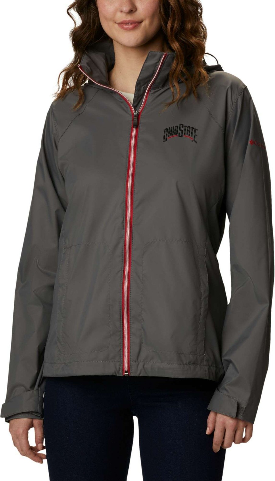 Jackets * | Columbia Women'S Ohio State Buckeyes Grey Switchback Jacket