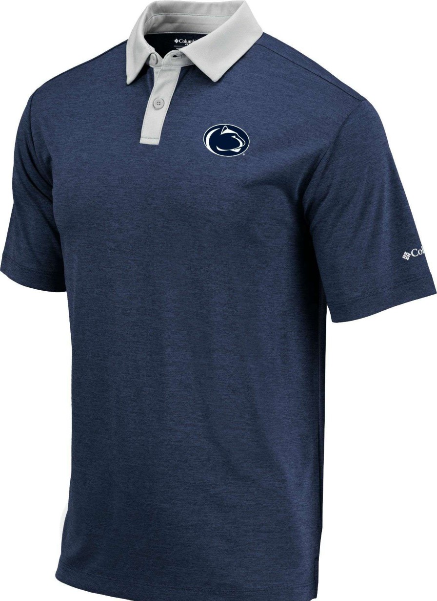 Shirts * | Columbia Men'S Penn State Nittany Lions Blue Omni-Wick Range Performance Polo