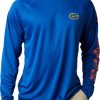 Shirts * | Columbia Men'S Florida Gators Blue Terminal Tackle Long Sleeve T-Shirt