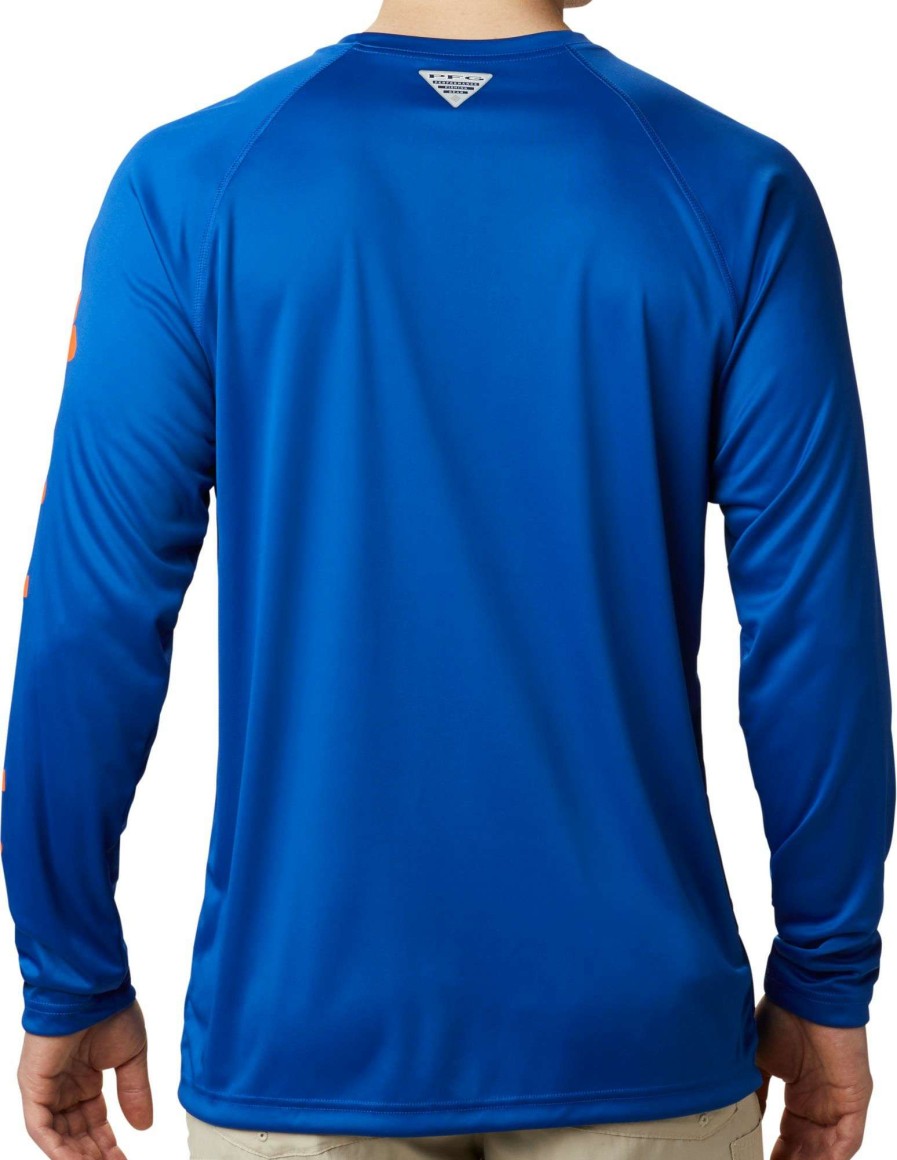 Shirts * | Columbia Men'S Florida Gators Blue Terminal Tackle Long Sleeve T-Shirt