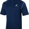 Shirts * | Columbia Men'S Atlanta Braves Navy Shotgun Polo