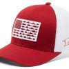 Hats * | Columbia Men'S Arkansas Razorbacks Cardinal Flag Pfg Mesh Fitted Hat