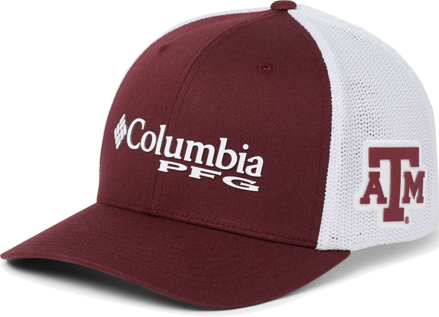 Hats * | Columbia Men'S Texas A&M Aggies Maroon Pfg Mesh Fitted Hat