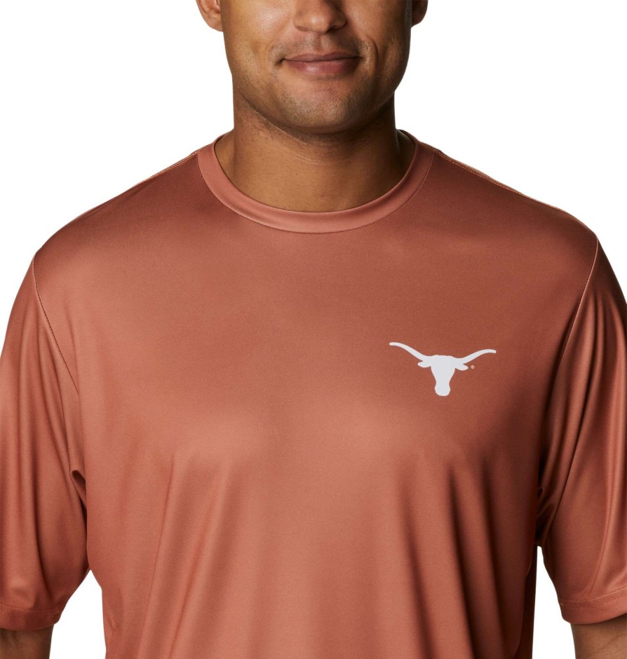 Shirts * | Columbia Men'S Texas Longhorns Orange Terminal Tackle Shirt