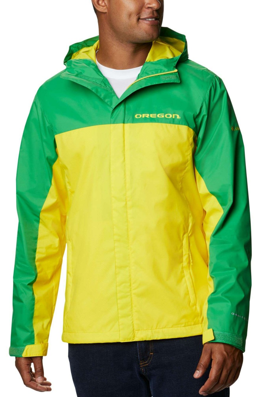 Jackets * | Columbia Men'S Oregon Ducks Green Glennaker Storm Full-Zip Jacket