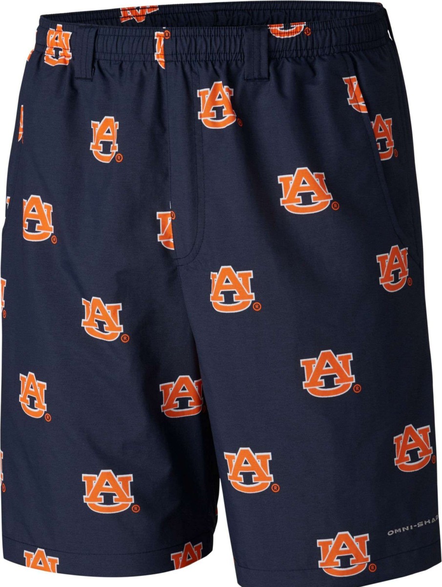 Shorts * | Columbia Men'S Auburn Tigers Blue Backcast Ii Printed Performance Shorts