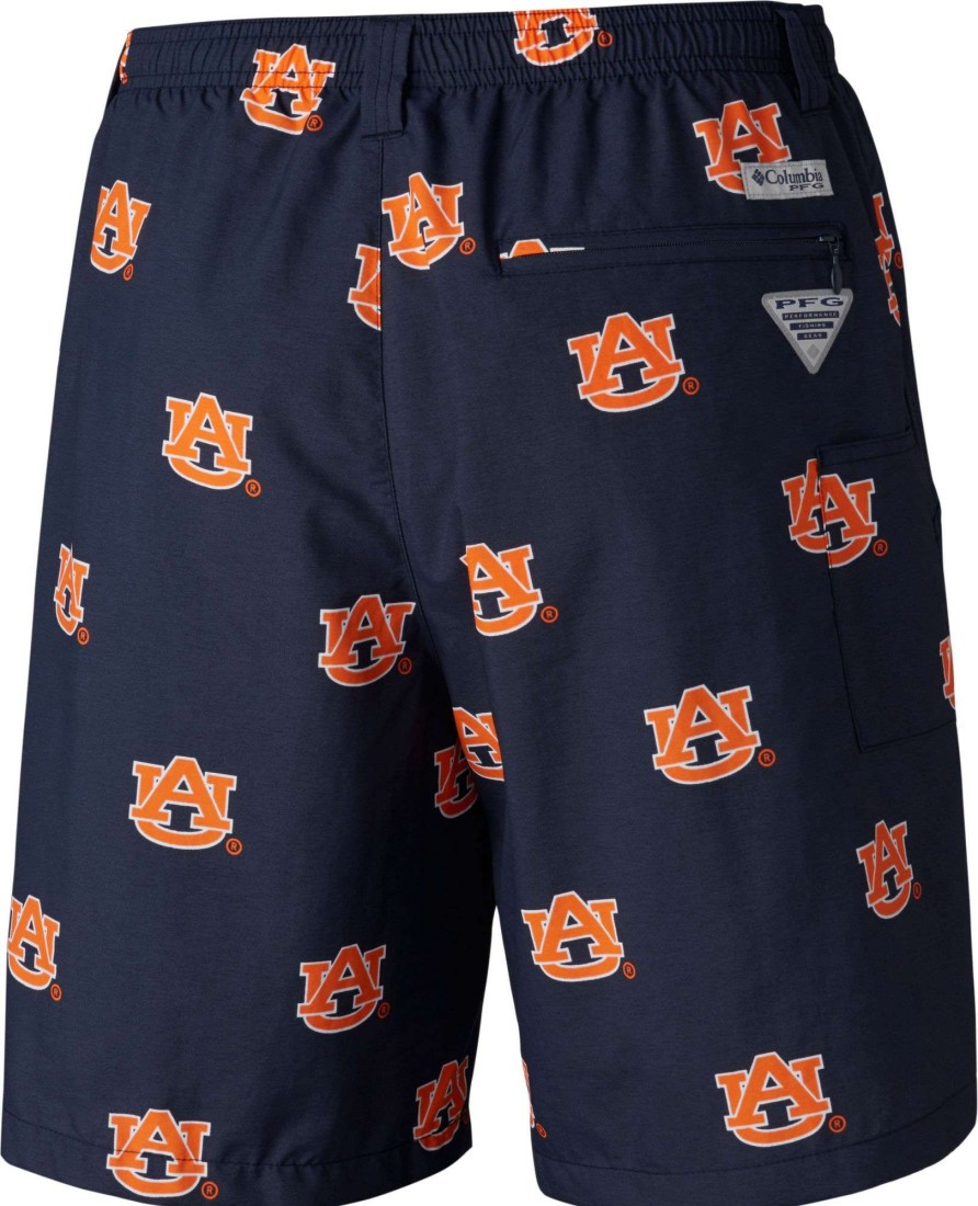 Shorts * | Columbia Men'S Auburn Tigers Blue Backcast Ii Printed Performance Shorts