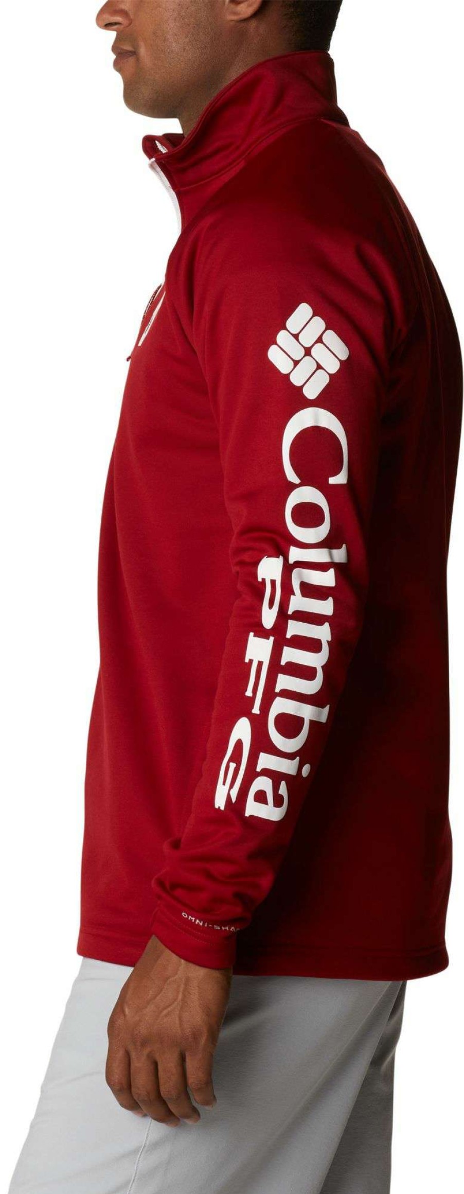 Jackets * | Columbia Men'S Oklahoma Sooners Crimson Pfg Terminal Tackle Quarter-Zip Pullover Shirt