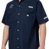 Shirts * | Columbia Men'S Dallas Cowboys Bonehead Navy Buttoned T-Shirt