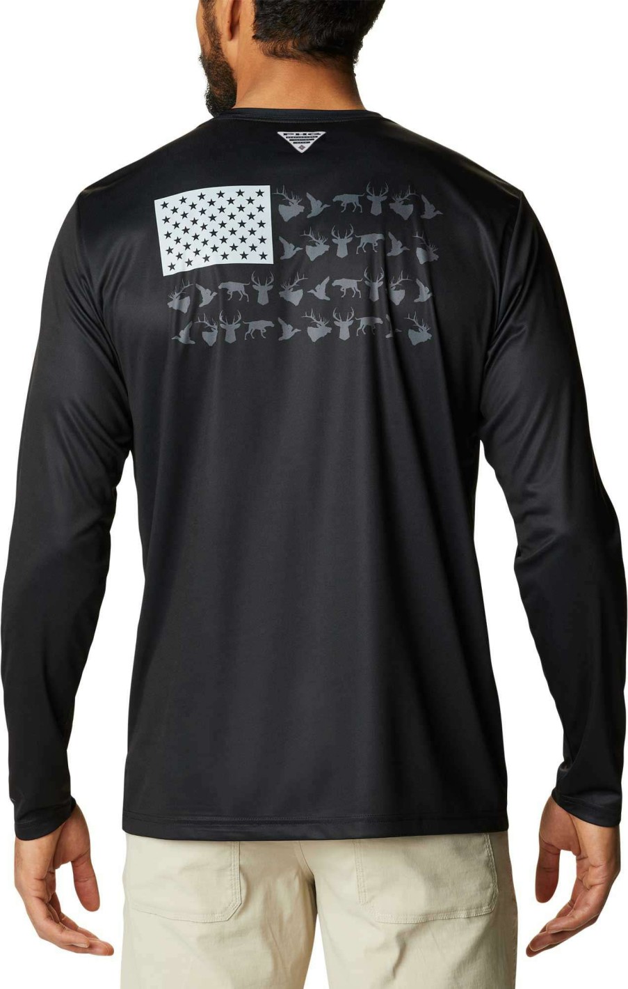 Shirts * | Columbia Columbus Men'S Phg Terminal Shot Game Flag Long Sleeve T-Shirt