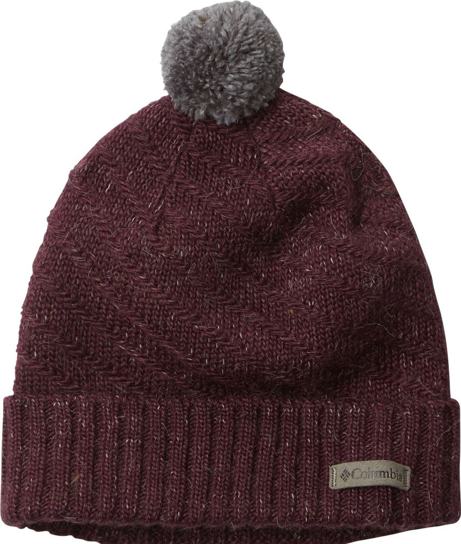 Hats * | Columbia Men'S Mighty Lite Beanie Black Cherry Heather