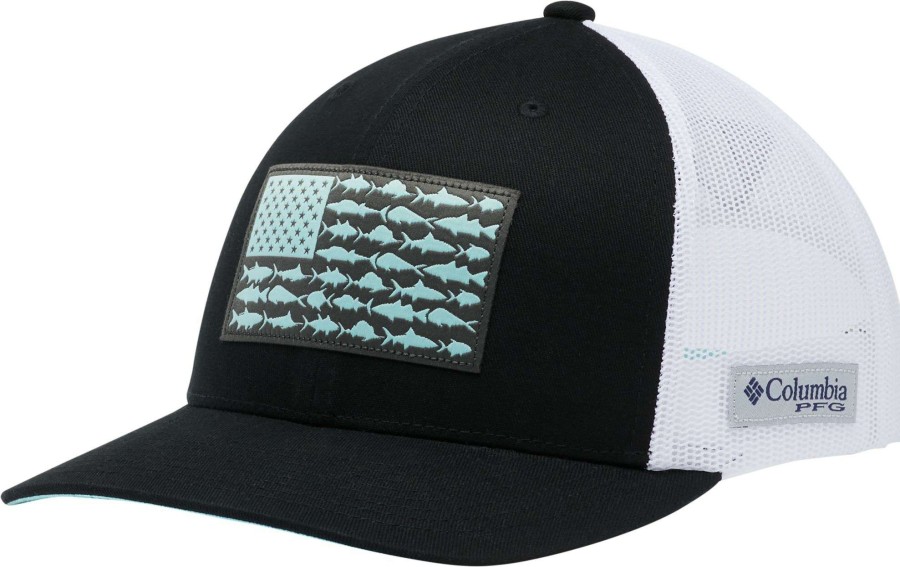 Hats * | Columbia Pfg Fish Flag Mesh Snapback Hat For Women Black/White