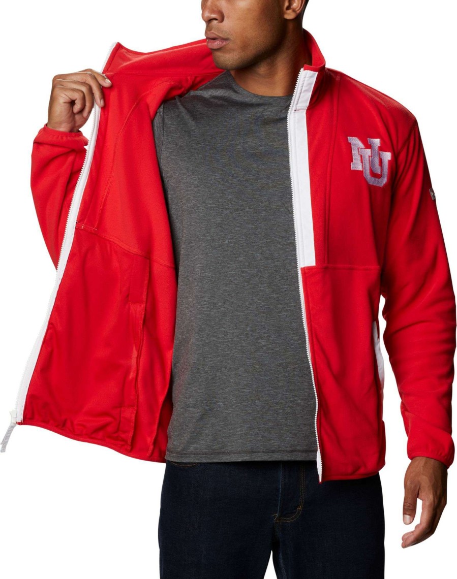 Jackets * | Columbia Men'S Nebraska Cornhuskers Scarlet Back Bowl Full-Zip Fleece Jacket