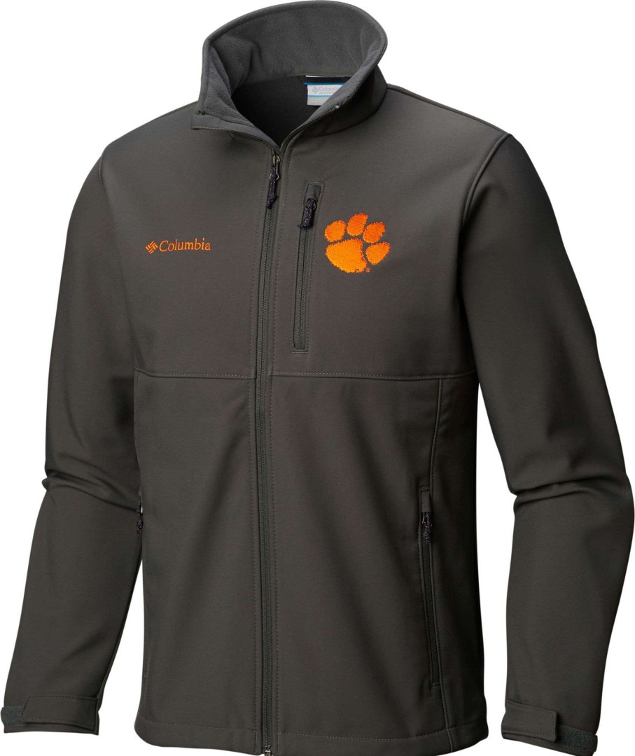 Jackets * | Columbia Men'S Clemson Tigers Grey Ascender Jacket