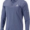 Shirts * | Columbia Men'S Atlanta Braves Navy Pin High Long Sleeve Polo