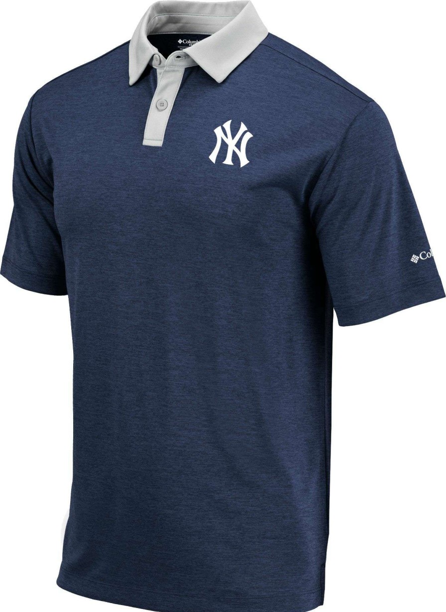 Shirts * | Columbia Men'S New York Yankees Blue Omni-Wick Range Polo